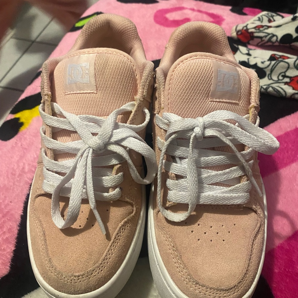 DC Light Pink Sneakers with White Accents